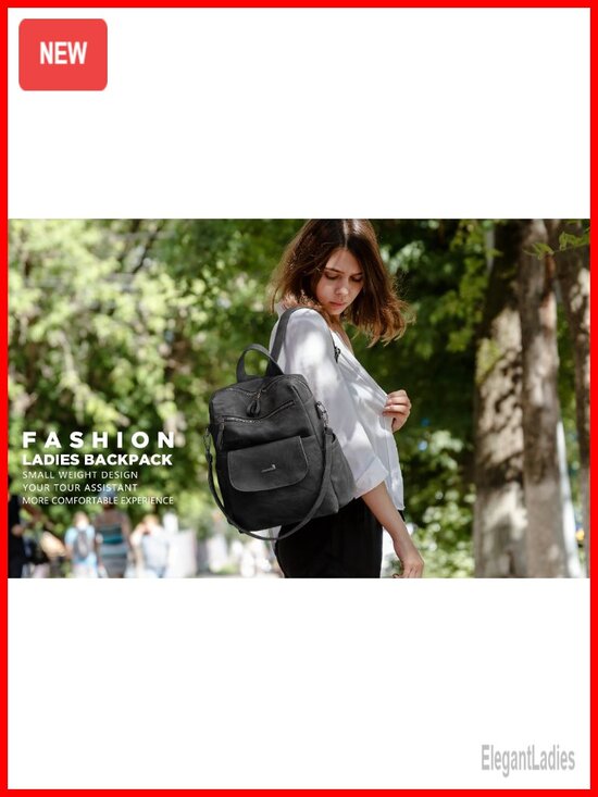 PU Leather Small Backpack Purse with Adjustable Strap Fashion Handbag main image 6